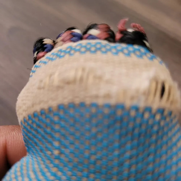 Kavu Women Interwoven Rope Bag Sling Pack Prism Stripe Blue White Zip Pocket - Picture 6 of 9